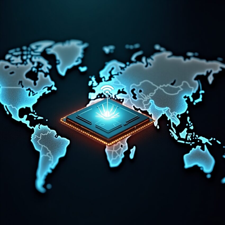 Flux Dev A hightech semiconductor chip with embedded tracking 0