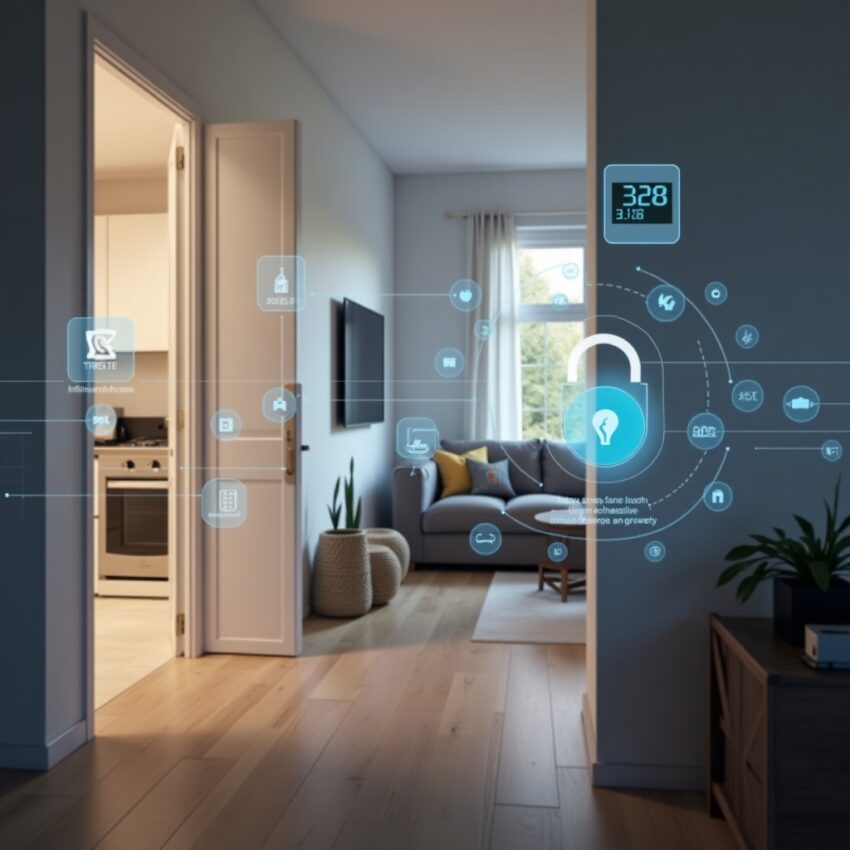 Flux Dev A modern smart home interior showcasing various conne 0
